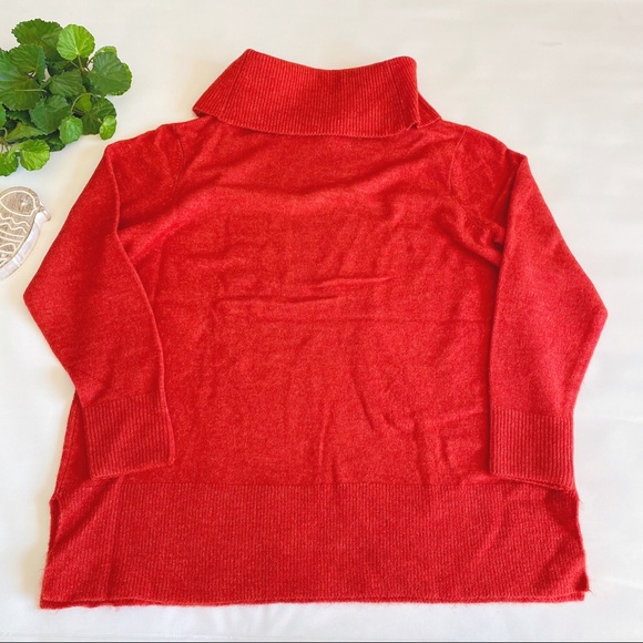 LOFT | Plus Cowl Neck Tunic Sweater Tamale Red New 16/18 20/22 24/26 Christmas - Picture 7 of 13
